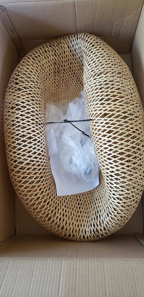 Beige Bamboo Pendant Light For Kitchen Island And Dining Room Modern Twist Hanging Lamp Kit in packaging box
