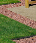 Black 315 Ft Landscape Edging Border Kit With 2 Inch Tall Edging, 168 Spikes And 48 Connectors for garden pathway