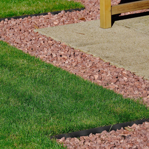 Black 315 Ft Landscape Edging Border Kit With 2 Inch Tall Edging, 168 Spikes And 48 Connectors for garden pathway