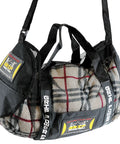 Breathable Mesh Gear Bag For Gym And Outdoor Life Heavy Duty Equipment Organizer with visible plaid towel inside