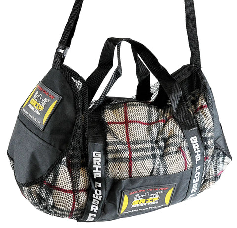 Breathable Mesh Gear Bag For Gym And Outdoor Life Heavy Duty Equipment Organizer with visible plaid towel inside