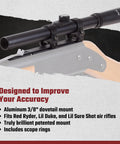4x15 Air Rifle Scope With Lasso Mount For BB Guns And Air Rifles shown with aluminum 3/8-inch dovetail mount.