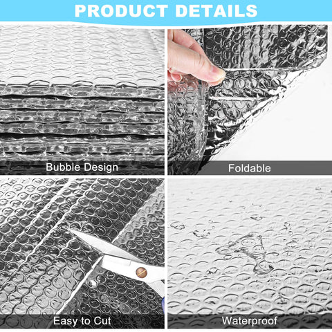 Reflective Insulation Roll 23.6 Inch By 10 Foot Bubble Aluminum Foil Sheet For Summer Heat Reduction Radiant Barrier Wrap details
