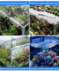 Lock Down 8 Pack Clear Acrylic Aquarium Lid Clips Rock Steady Fish Tank Cover Holders Heavy Duty Support Clamps For Rimless Glass Tanks Easy Setup And Top Shelf Gear shown with various aquarium setups.