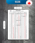 Dead On Inch And Metric Tap Drill Size Guide With A Slick Waterproof Magnetic Chart showing inch and metric sizes for CNC machines and drill presses.