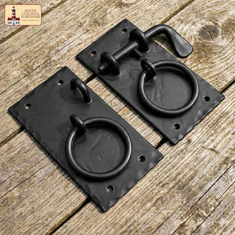 Colonial Style Iron Gate Latch Black Flip Latch Heavy Duty Cast Iron Drop Latch For Barns Sheds Cabinets Shutters And Privacy Doors Antique Door Hardware Replacement Durable Black Finish Easy Install