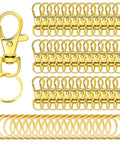 Premium Hella Tough Gold Swivel Snap Hooks With Key Rings 60 Piece Pack heavy duty gold zinc alloy clips and rings