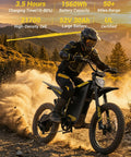 Rider on Patrol Electric Bike For Adults And Teens With 4000W Peak Motor And 40 MPH Top Speed, 52V 30Ah 1560Wh Battery, 50 Mile Range