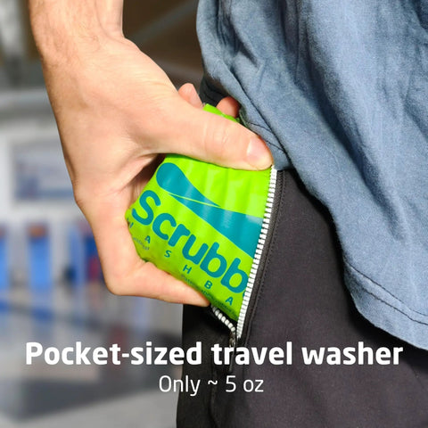 Heavy Duty Travel Laundry Sack Featuring Slick Inner Washboard Grooves Keeps Your Everyday Threads Fresh Camping Trips RV Adventures And Hotel Stays Lightweight Quick Rinse Gear Bags Cut Laundromat Headaches Fast, held in hand, pocket-sized.
