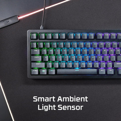 Next Level Custom Ride Hot Swap 75 Percent Mechanical Gaming Keyboard For PC With Gasket Mounted Feel Ambient Light Sensor from above.