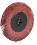 Radial Bristle Brush With Aluminum Oxide For A Clean Finish Deburring And Polishing At Six Thousand RPM, six inch diameter