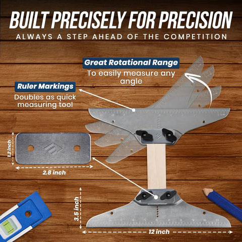 Stair Tread Template Tool For DIYers And Beginners, Stair Gauge Set With Carpenter Pencil And Level, solid metal jig