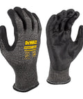 Cut Level A5 Touchscreen Glove With PU Palm, 13 Gauge Nylon HPPE Fiberglass Shell, Oil And Water Resistant, Size XS, pair view.