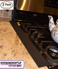 Kitchen Silicone Stove Gap Cover Set Of 2 21 Inches Black Heat Resistant Easy Clean Wide Gap Filler Seals Spills Between Countertop And Stovetop Oven Washer And Dryer placed between stove and counter