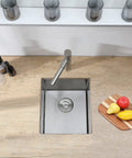 15x17 Inch Stainless Steel Bar Sink Undermount For RV And Wet Bar Use, 16 Gauge 304 Stainless, Brushed Nickel Finish, Deep 9 Inch Single Bowl