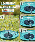 Hanging Bird Bath With Solar Fountain For Outdoors 14.9 Inch Metal Bird Bath Sun Powered Water Feature With 4 Nozzles