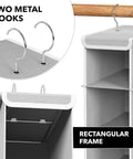 Close-up of Ten-Tier Hanging Shoes Organizer For Closet In Grey, Space-Saving Vertical Shoe Rack With Durable Metal Dual-Hook Frame