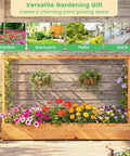 Raised Garden Bed With Trellis And Hanging Roof Wood Planter Box With Drainage Holes Freestanding Yard Ready Outdoor Garden Planter For Flowers Vegetables Fruits Herbs And Climbing Vines 79 By 17.5 By 45 Inches