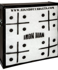 Iron Man 30 Inch Archery Target For Personal Range, 475 FPS Rated, showing durable high-density shell with target markings.