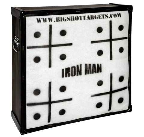 Iron Man 30 Inch Archery Target For Personal Range, 475 FPS Rated, showing durable high-density shell with target markings.