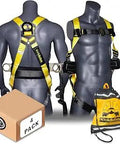Hurricane Full Body Safety Harness 4 Pack With Premium Padded Back Support Three D Rings For Primary Fall Arrest ANSI OSHA Compliant