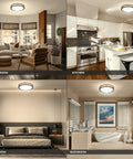 Oil Rubbed Bronze LED Flush Mount Ceiling Light 16 Inch Dimmable 23W 1610 Lumens 4000K in living room, kitchen, bedroom, bathroom