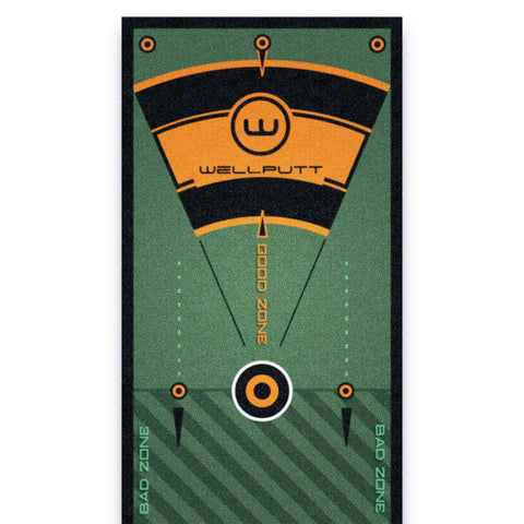 Golf Putting Training Mat 10 Foot Classic Green With Alignment Aids Eye Positioning And Stroke Rhythm Tools Top View