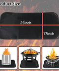 Heat Resistant Fire Pit Mat For Deck And Tabletop 25 By 17 Inch Waterproof Oilproof Heavy Duty 4 Layer Pad with dimensions