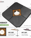 Beefy Heavy Duty Patio Offset Umbrella Base Stand With 180 Lb Sand Or Water Fill Capacity Wind Resistant top view