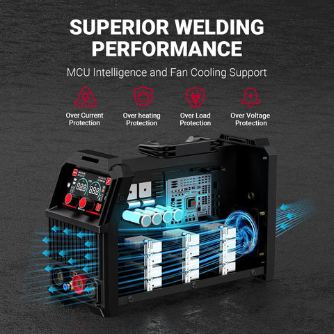 Four In One Multi Process Welder For MIG TIG MMA And Stick Welding Dual Voltage 110V And 220V with internal components