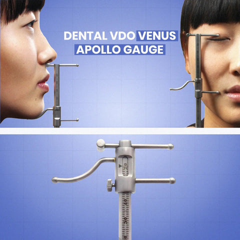 Pro Grade Adjustable Bracket Height Orthodontic Gauge With Movable Locator For Precise Occlusion And Prosthodontics VDO Scale Measuring 20mm To 100mm Dentist Lab Tool For Implants And Dental Prostheses, stainless steel VDO gauge