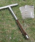 12 Inch Stainless Steel Soil Probe With T Handle And Two Reusable Sample Bags A DIY Pro Grade Soil Test Kit For Garden Lawn Farm And Plant Care Durable Metal Sampling Tool For Quick Accurate Soil Readings on grass