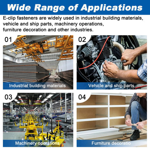 Dope External E Clip Circlip Retaining Rings Kit 550 Pcs for machinery, automotive, DIY in various industrial applications.