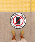 Heads Up Safety Floor Decals 12 Inch Vinyl Self Adhesive Waterproof Sign For Office And Warehouse 10 Pack High Visibility Yellow Warning Stickers For Foot Traffic And Equipment Safety on concrete floor