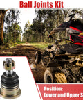 Left Right Ball Joint Kit M12x1.25 for 125cc 200cc 250cc Quad Dirt Bike ATV Go Kart pack of four with off-road rider