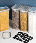 4 Pack 2.8L Airtight Food Storage Containers With Lids, BPA Free Kitchen Canisters For Spaghetti, Flour, Sugar And Noodles