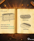 134 Gallon Waterproof Resin Deck Box With Lock Doubles As A Two Person Bench, diagram showing dimensions and wicker weaving detail