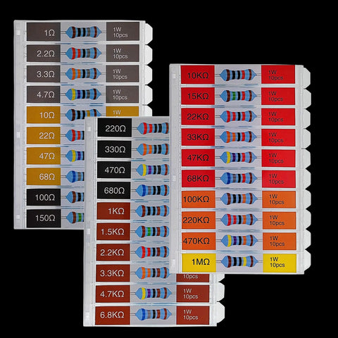 Ace One Watt Metal Film Resistor Assortment Kit Packing Three Hundred Pieces Across Thirty Values From One Ohm To One Megohm In Individual Compartments display.