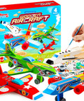 All In One DIY Wooden Airplane Craft Kit For Kids Ages 6 To 12 Totally Kid Friendly Build Four Aircraft And Paint With Six Paint Tubs