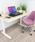 Home office desk with sit stand keyboard tray for desk with height adjustable riser and large 23.6 inch by 11.8 inch surface