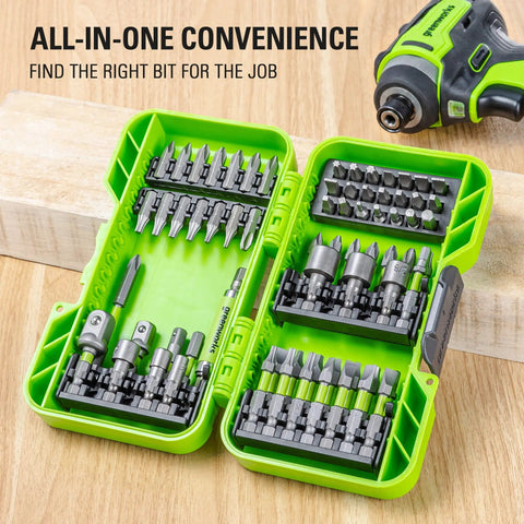 All In One 70 Piece Impact Rated Driving Set With Magnetic Screw Guide, Socket Adapters And Nut Drivers For Home DIY Use