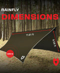 12x10 Rain Fly Tarp For Survival Camping, Ultra Lightweight Waterproof Shelter for Backpacking, 1.65 lb, forest setting