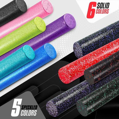 High Density EPP Round Back Foam Roller For Back, Yoga And Pilates, displayed in multiple solid and speckled colors, Red Snow included