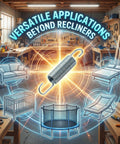 Hassle Free Two Pack 3-5/8 Inch Recliner Tension Spring Replacement shown in workshop with versatile applications beyond recliners.