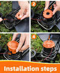 Worx Compatible Trimmer Spool Line Kit, 14 Pack 0.065 Inch Edger Spools Replacement for Weed Eater String Trimmers, installation steps