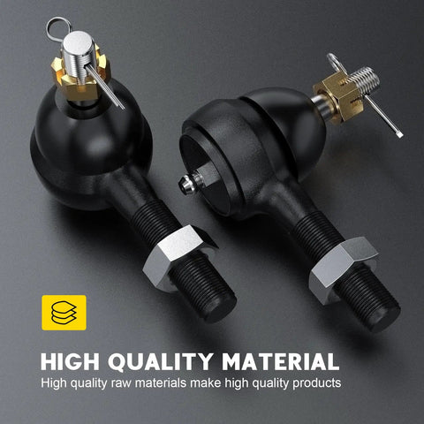 Close-up of Three Pack Golf Cart Tie Rod End Ball Joint Kit with grease port for Club Car DS 1976 to 2008, two left-hand joints, one right-hand joint.