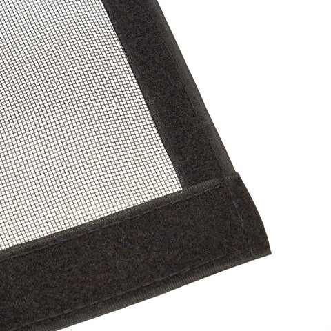 Corner detail of Magnetic Screen Door 70 Inch By 79 Inch With Built In Magnets, durable fiberglass mesh with hook and loop tape