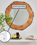 Mirror displayed with French Cleat Picture And Mirror Hanger With Hardware, 100 Lb Capacity, Aluminum Construction, Interlocking Brackets.