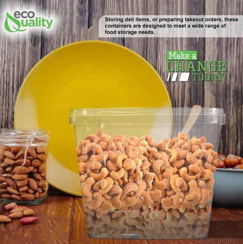 150 Ounce Square Deli Containers With Airtight Lids BPA Free Plastic Microwave Safe Freezer Safe Stackable Takeout Storage
