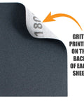 Nine Grade Pro Grade Sanding Sheet Kit With Cushioned Foam Block grits shown on back of 1800 grit sanding sheet.